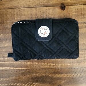 Vera Bradley Turnlock Black Quilted Wallet